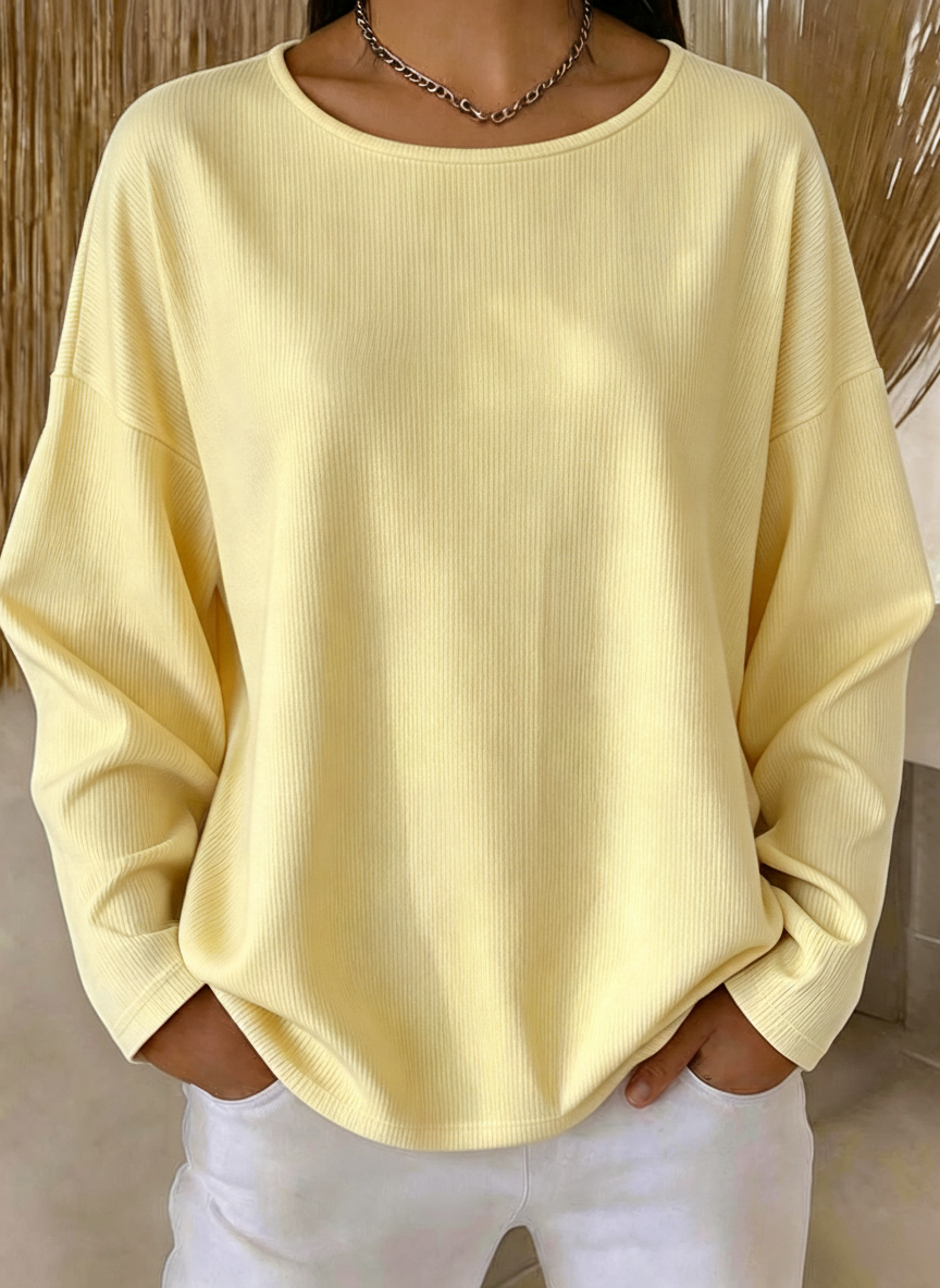 Casual Plain Crew Neck Long Sleeve T-shirt
