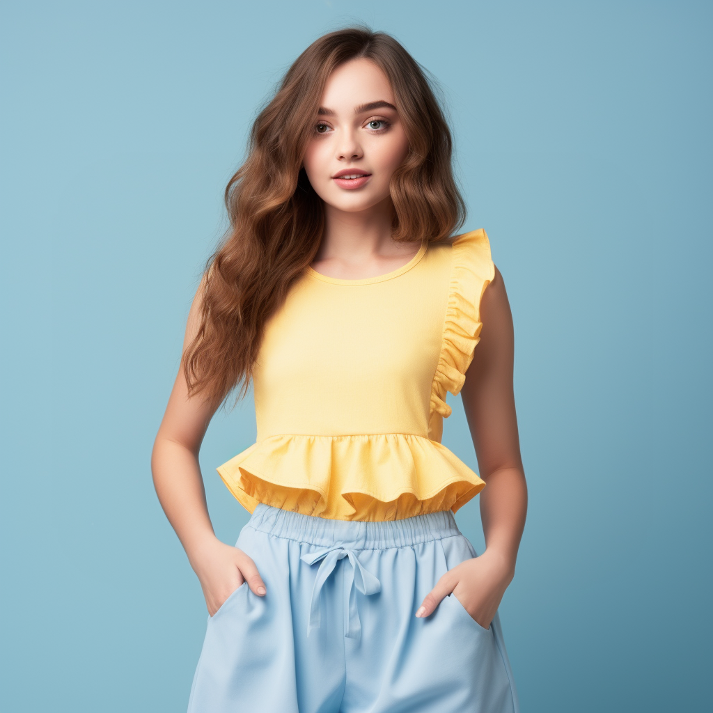 Solid Pocket Sleeveless Ruffle Hem Tank Dress Plain Belted Shirt Collar Arc Hem Roll Batwing Sleeve-10vision