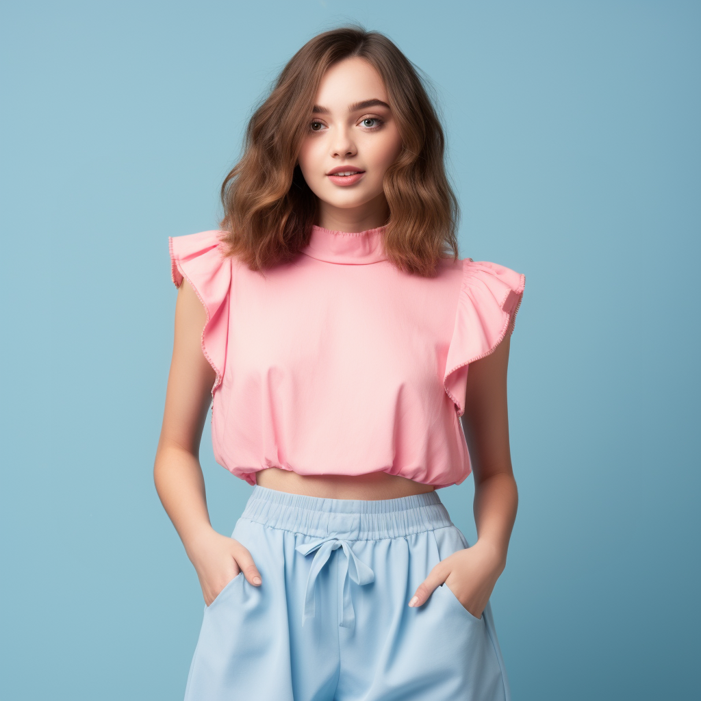 Solid Pocket Sleeveless Ruffle Hem Tank Dress Plain Belted Shirt Collar Arc Hem Roll Batwing Sleeve-10vision