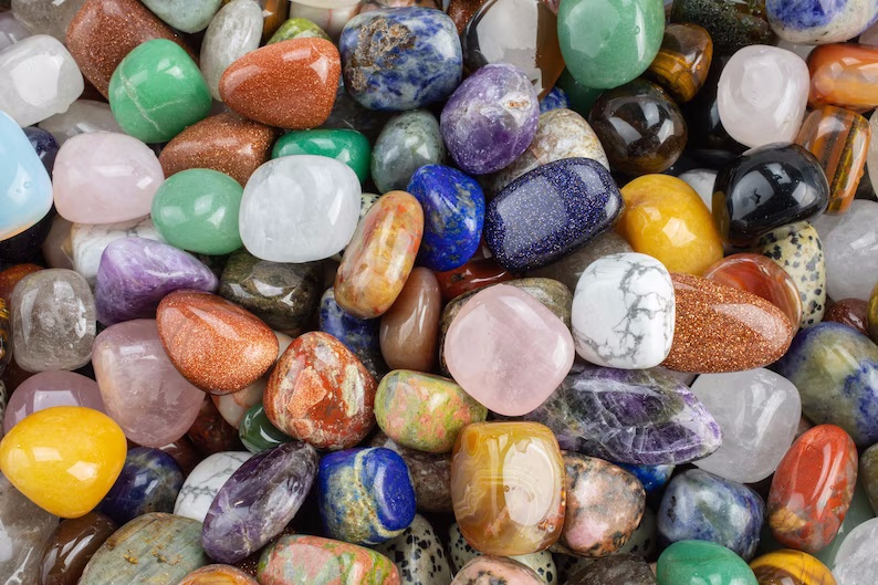 Premium Crystals Tumbled Gemstone Stones Beautifully Mixed Chakra Stones Natural Carnelian Rose Quartz Green Aventurine