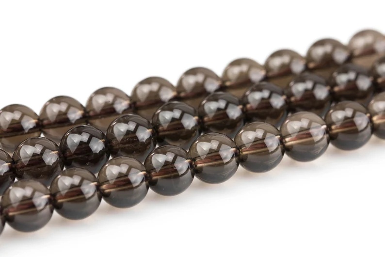 Natural Smokey Quartz beads, Round, Full Strand,