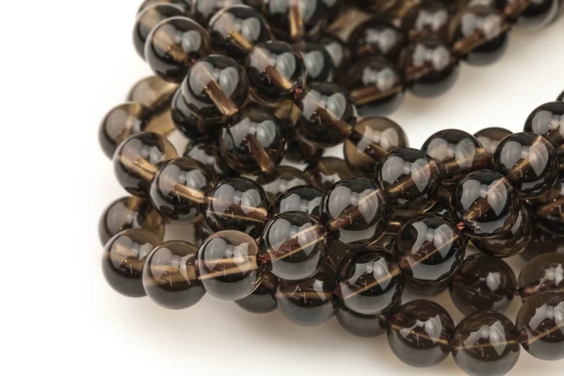Natural Smokey Quartz beads, Round, Full Strand,