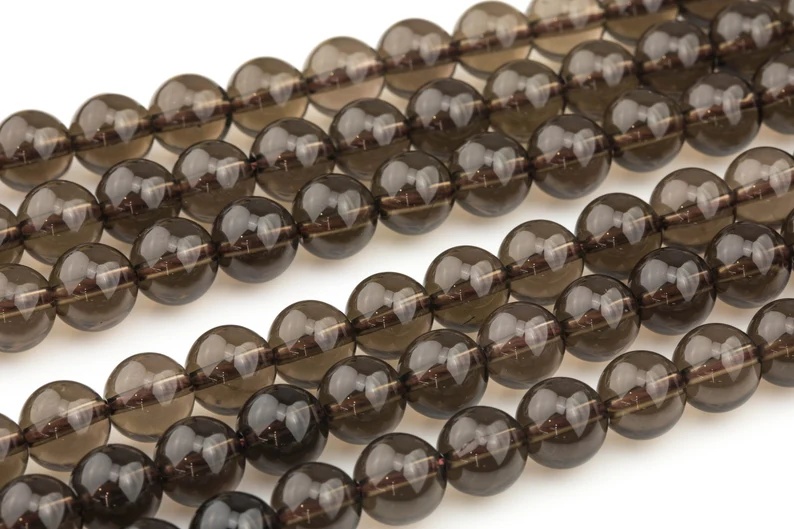 Natural Smokey Quartz beads, Round, Full Strand,