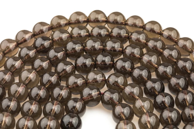 Natural Smokey Quartz beads, Round, Full Strand,