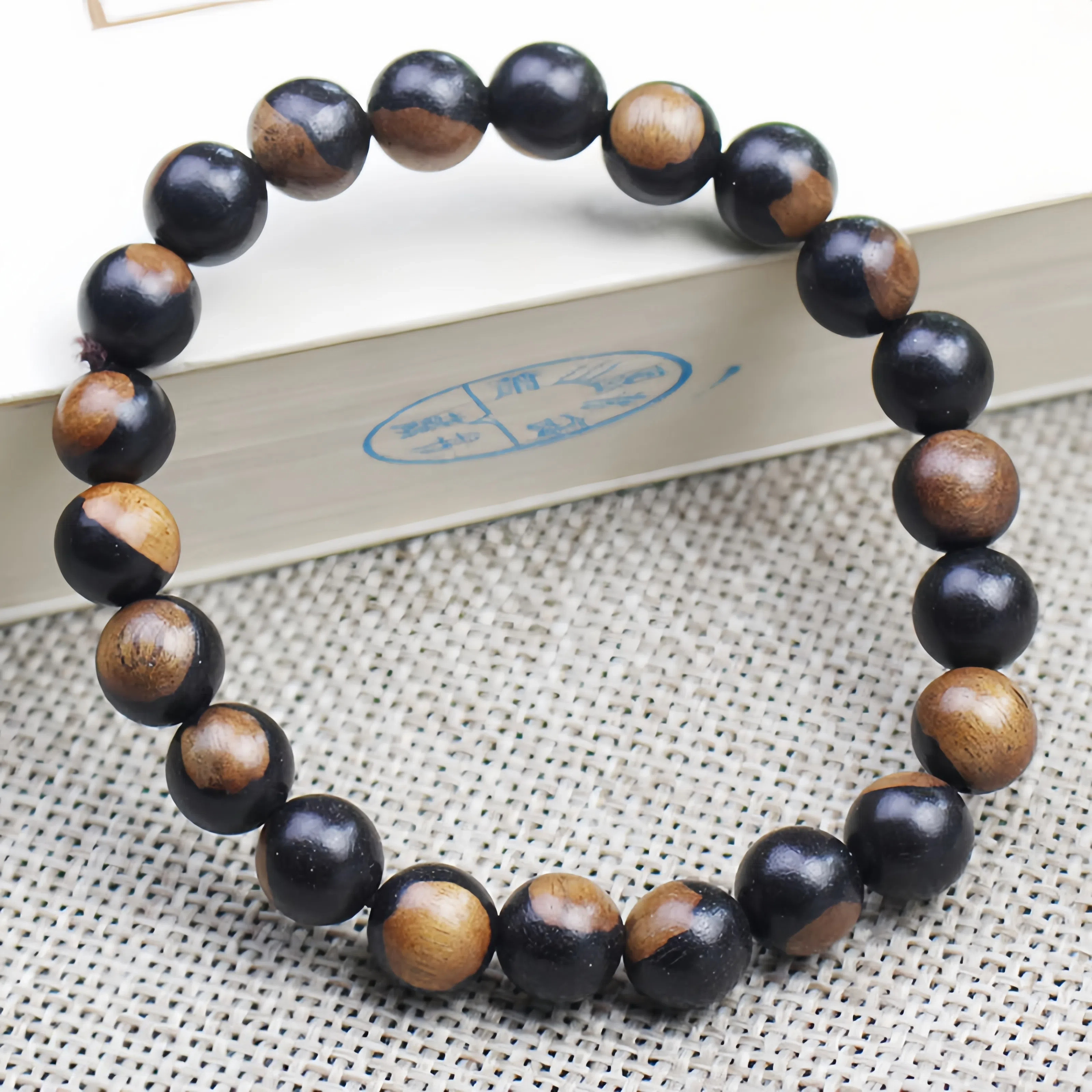 ‌8mm Stackable Matte Finish Wooden Bracelets – Handmade with Strong Cloth Elastic – (Wholesale: 6pcs/order)