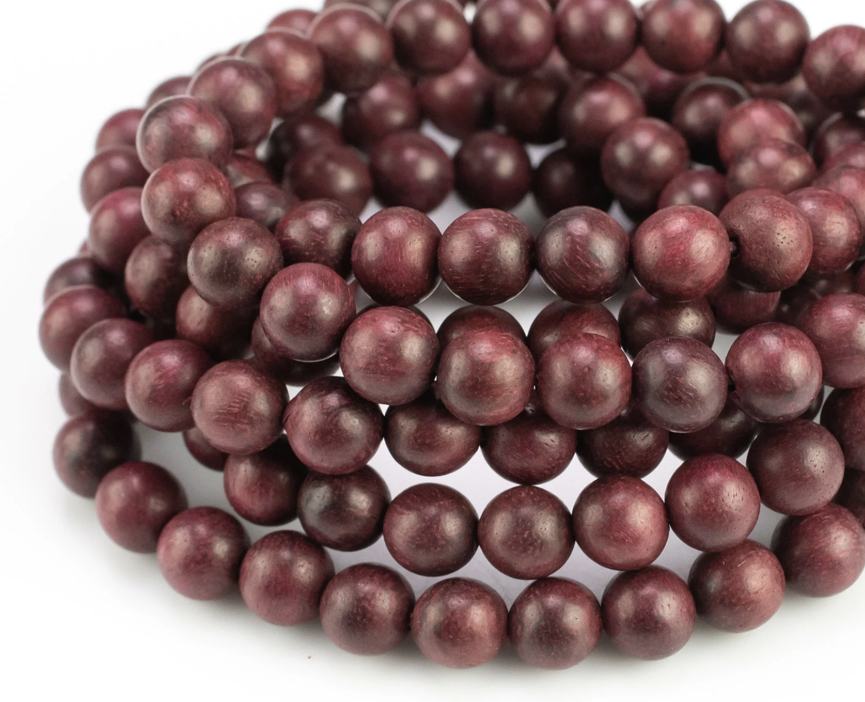 ‌8mm Stackable Matte Finish Wooden Bracelets – Handmade with Strong Cloth Elastic – (Wholesale: 6pcs/order)