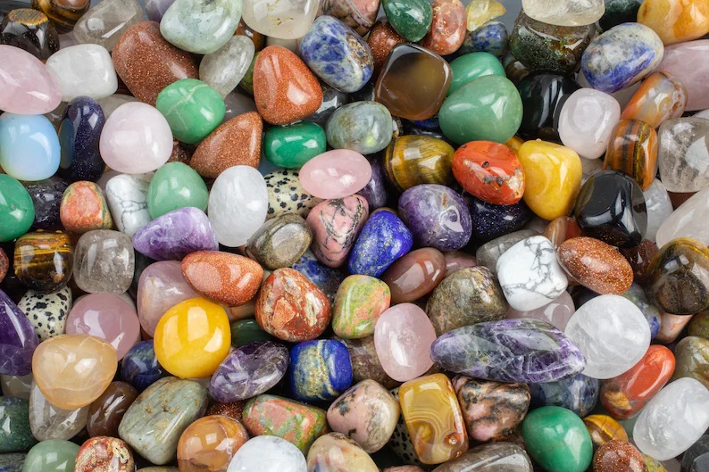 Premium Crystals Tumbled Gemstone Stones Beautifully Mixed Chakra Stones Natural Carnelian Rose Quartz Green Aventurine