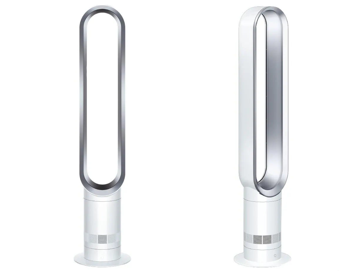 Vue de face et de profil du ventilateur tour Dyson Cool.