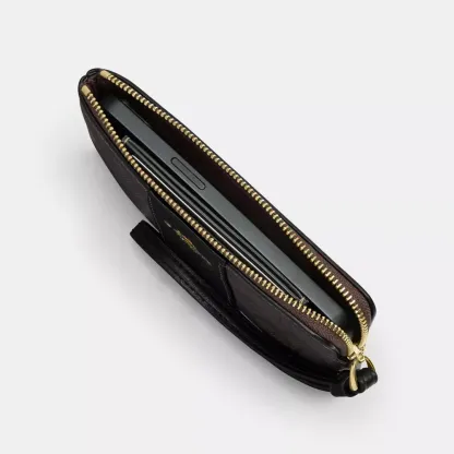 Corner Zip Wristlet In Signature Canvas With Halloween Print