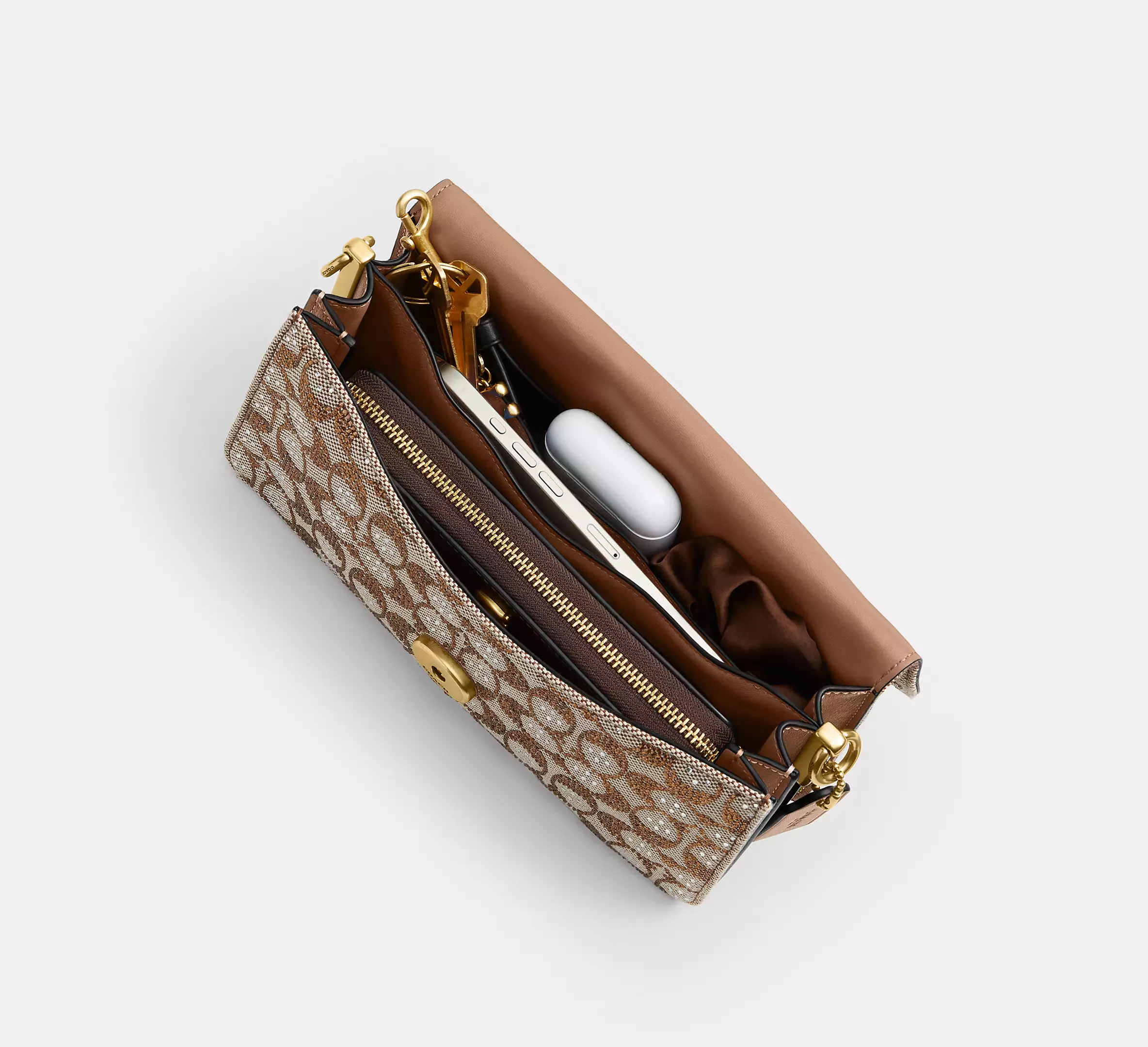Tabby Shoulder Bag 26 In Crystal Signature Jacquard