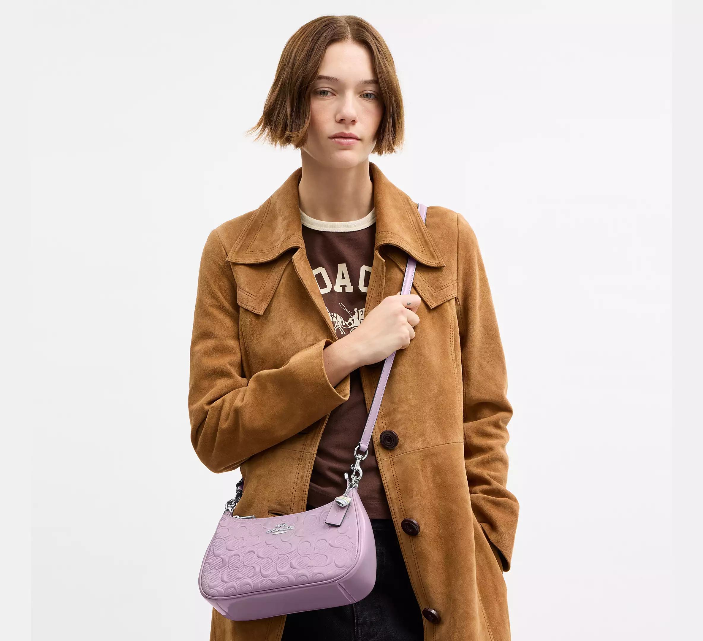 Teri Shoulder Bag In Signature Leather With Heart Charm