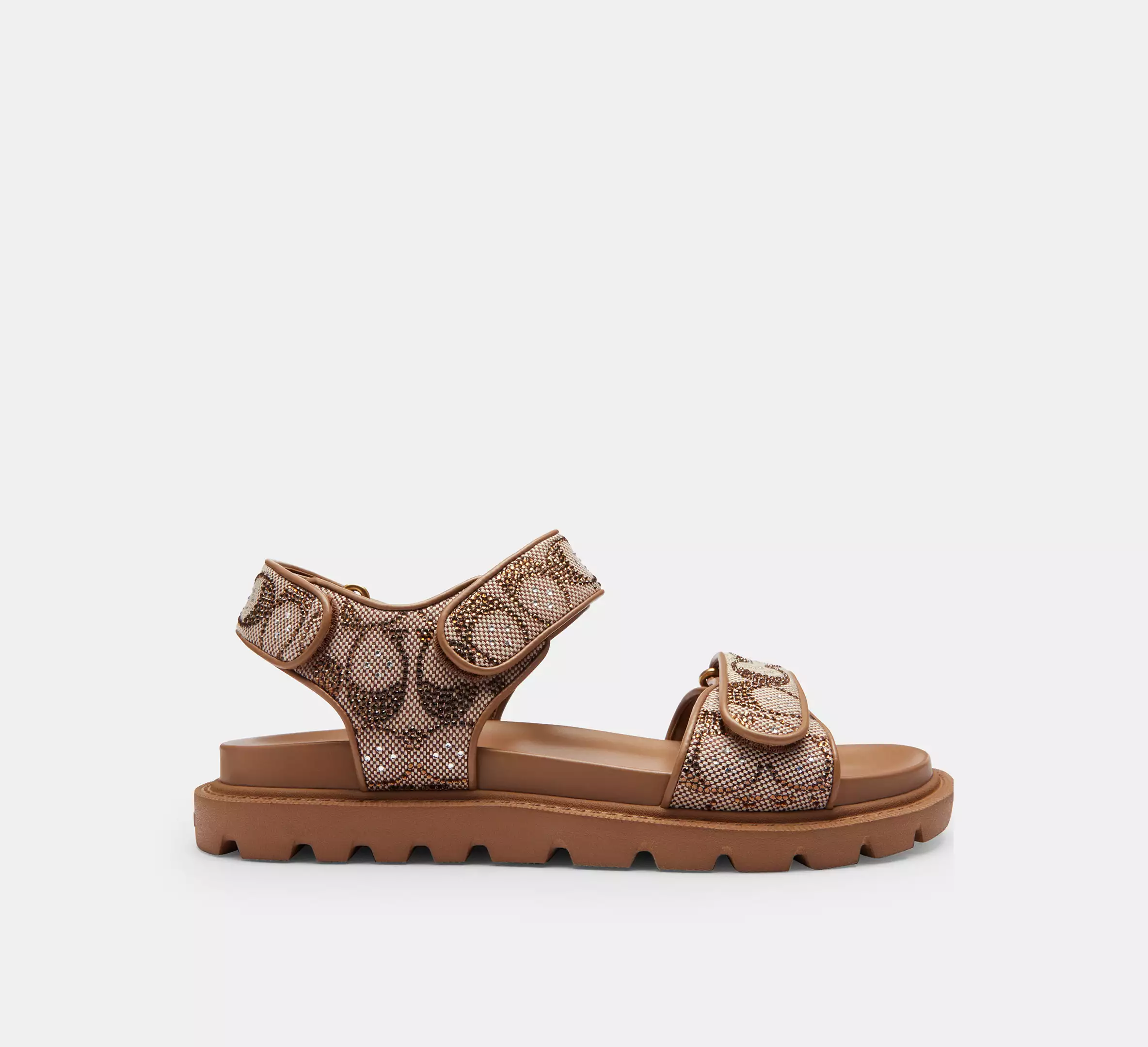 Brynn Sandal In Crystal Signature Jacquard