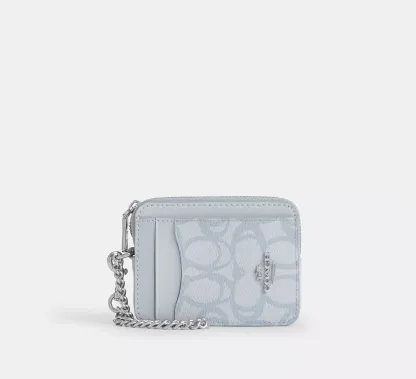 Zip Card Case In Sketch Signature Canvas