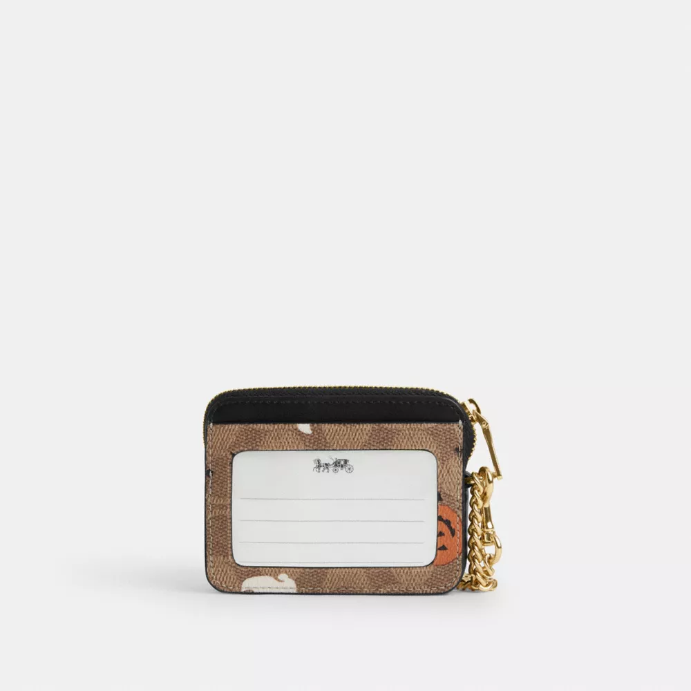 Zip Card Case In Signature Canvas With Halloween Print