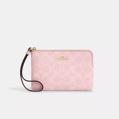 Corner Zip Wristlet In Signature Canvas