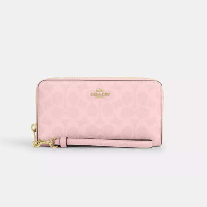 Long Zip Around Wallet In Signature Canvas