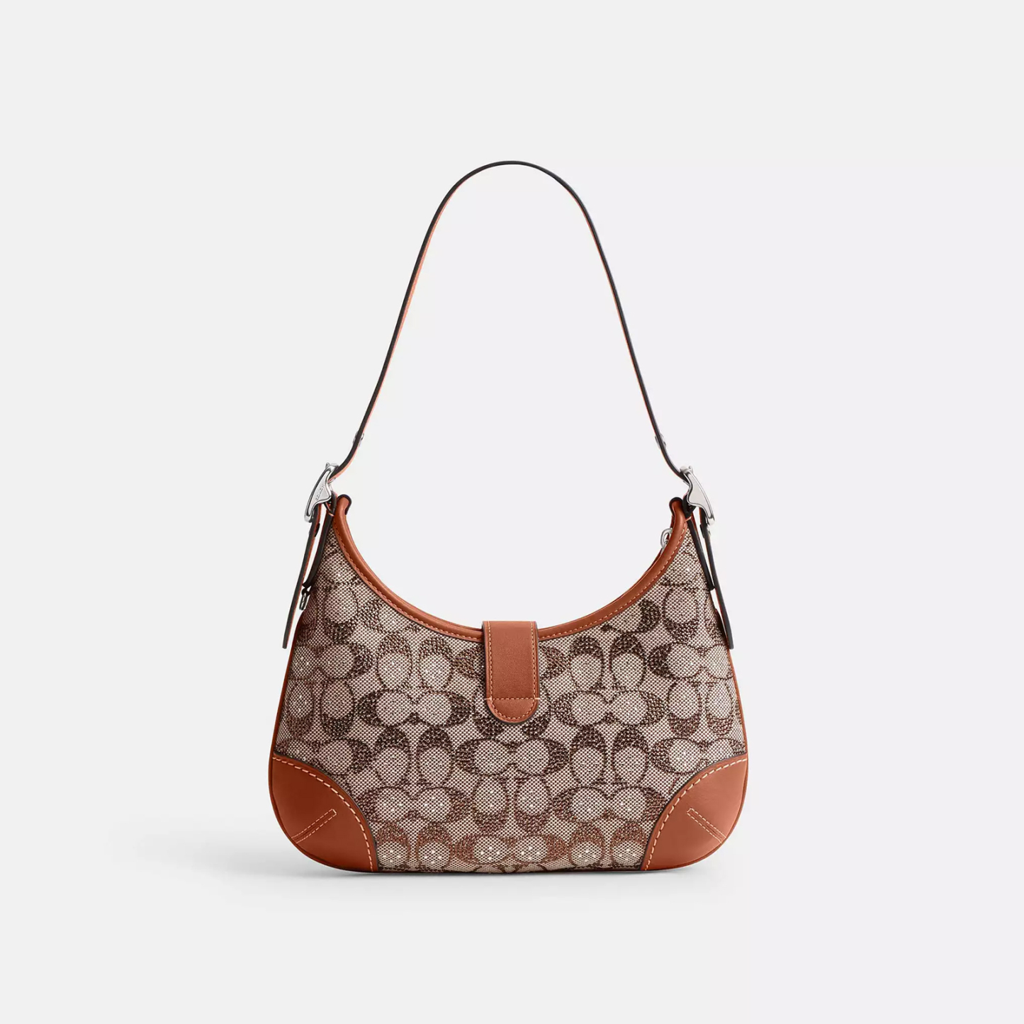 Hamptons Hobo Bag In Crystal Signature Jacquard