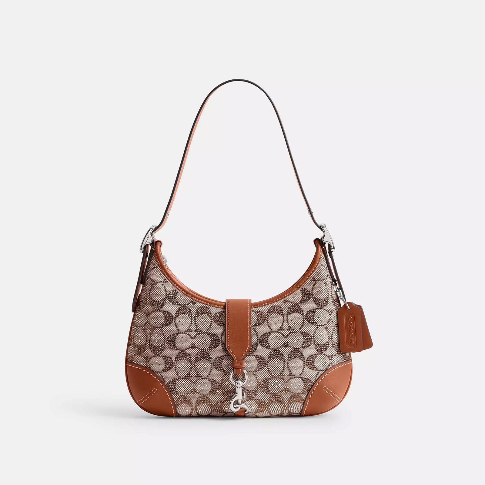 Hamptons Hobo Bag In Crystal Signature Jacquard