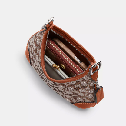 Hamptons Hobo Bag In Crystal Signature Jacquard
