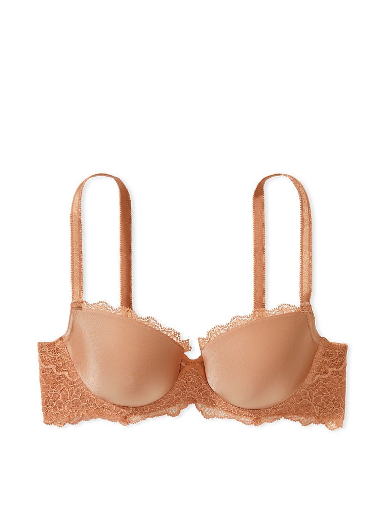 Lightly Lined Lace Trim Demi Bra