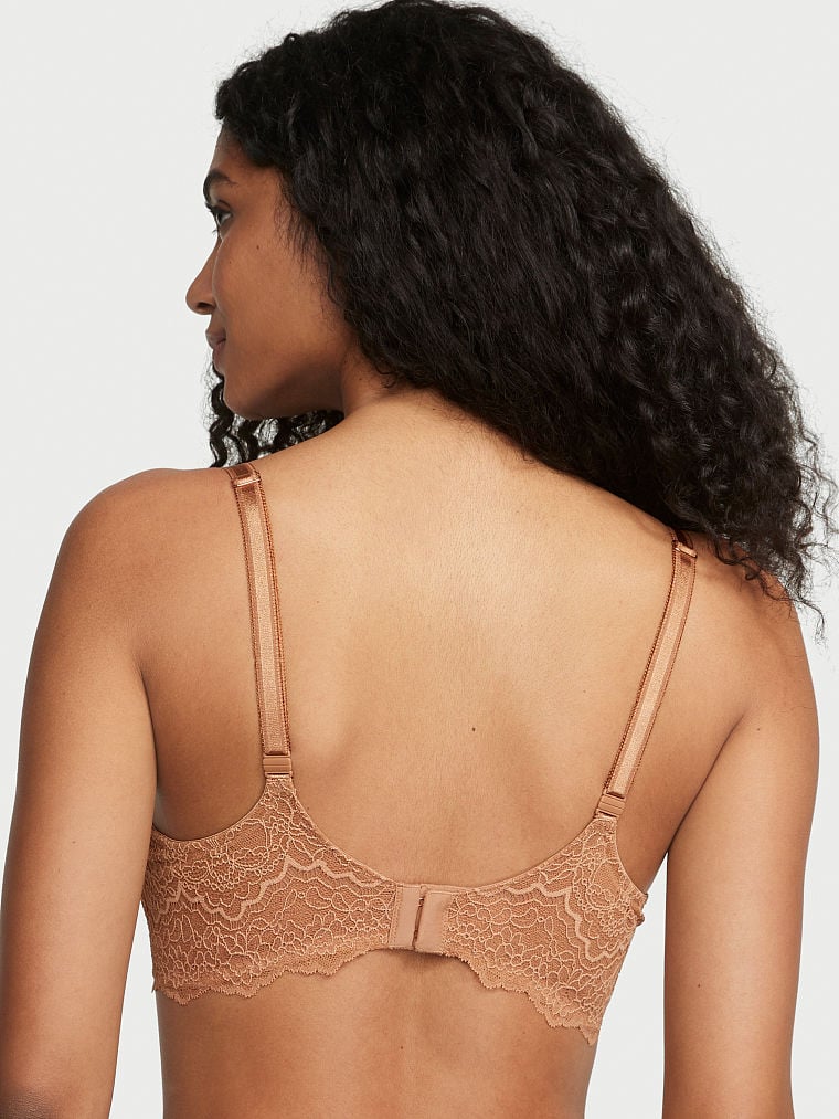 Lightly Lined Lace Trim Demi Bra