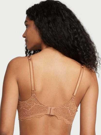 Lightly Lined Lace Trim Demi Bra