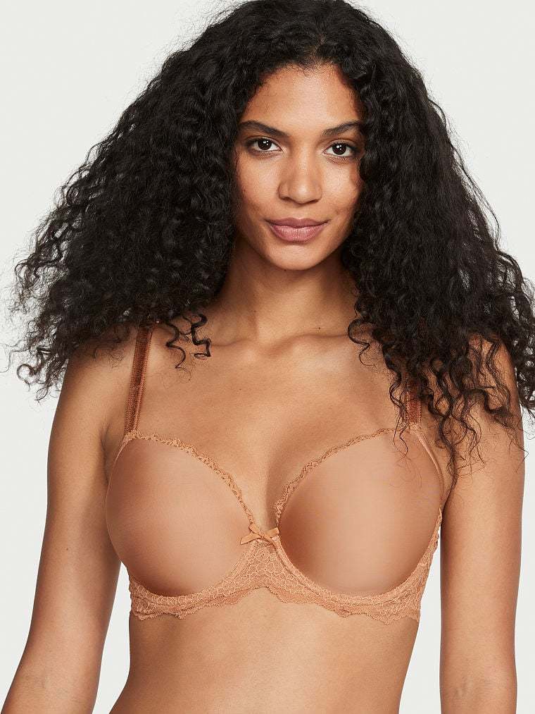 Lightly Lined Lace Trim Demi Bra