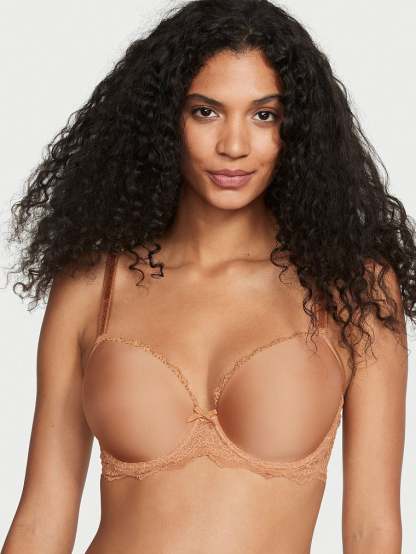Lightly Lined Lace Trim Demi Bra