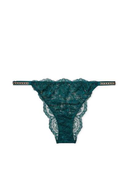 Shine Chain Strap Lace Brazilian Panty