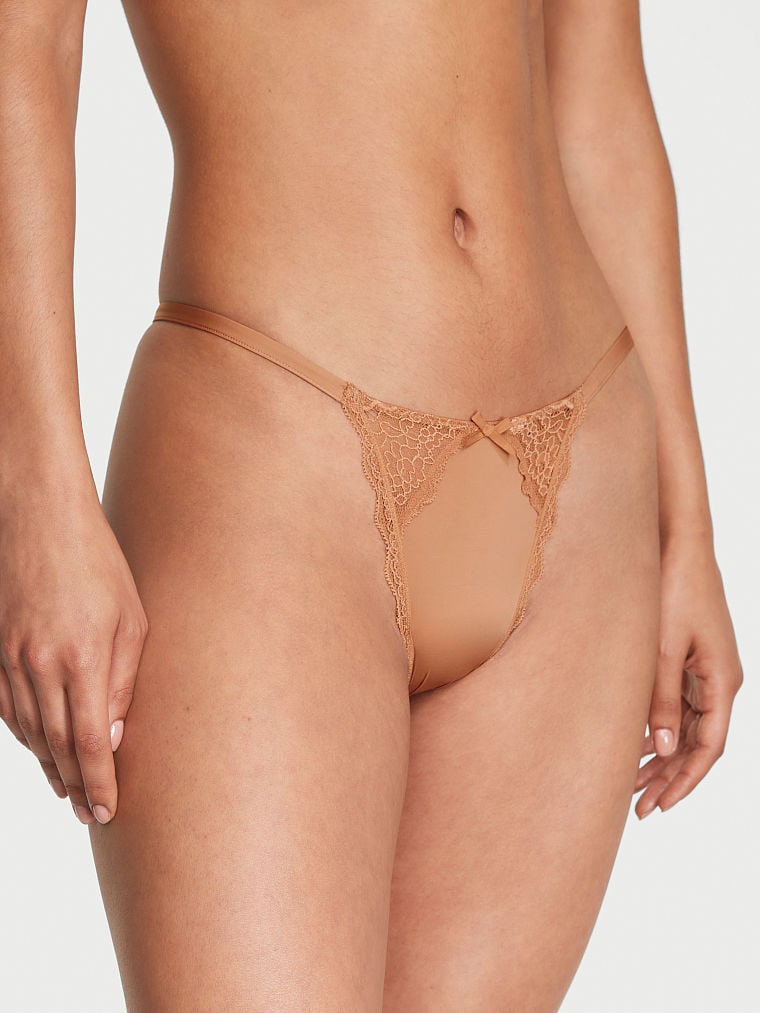 Lace Trim V-String Panty
