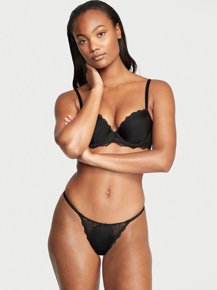 Lace Trim V-String Panty