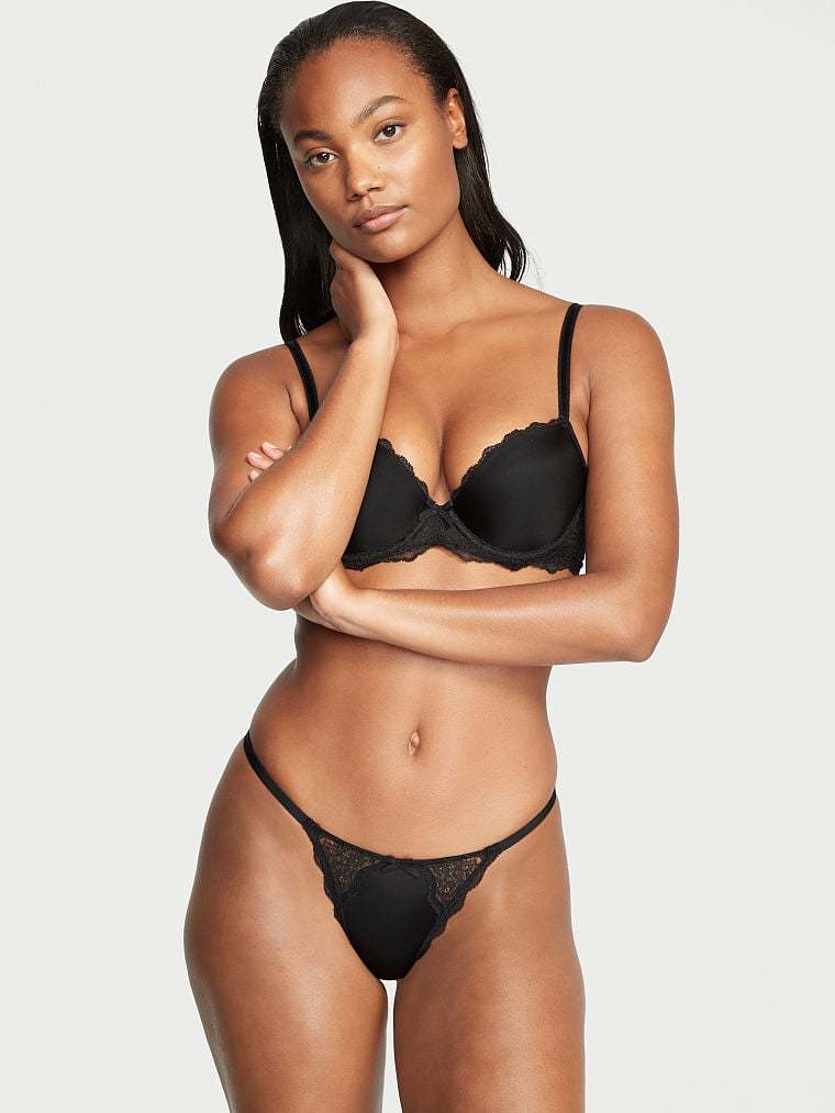 Lace Trim V-String Panty