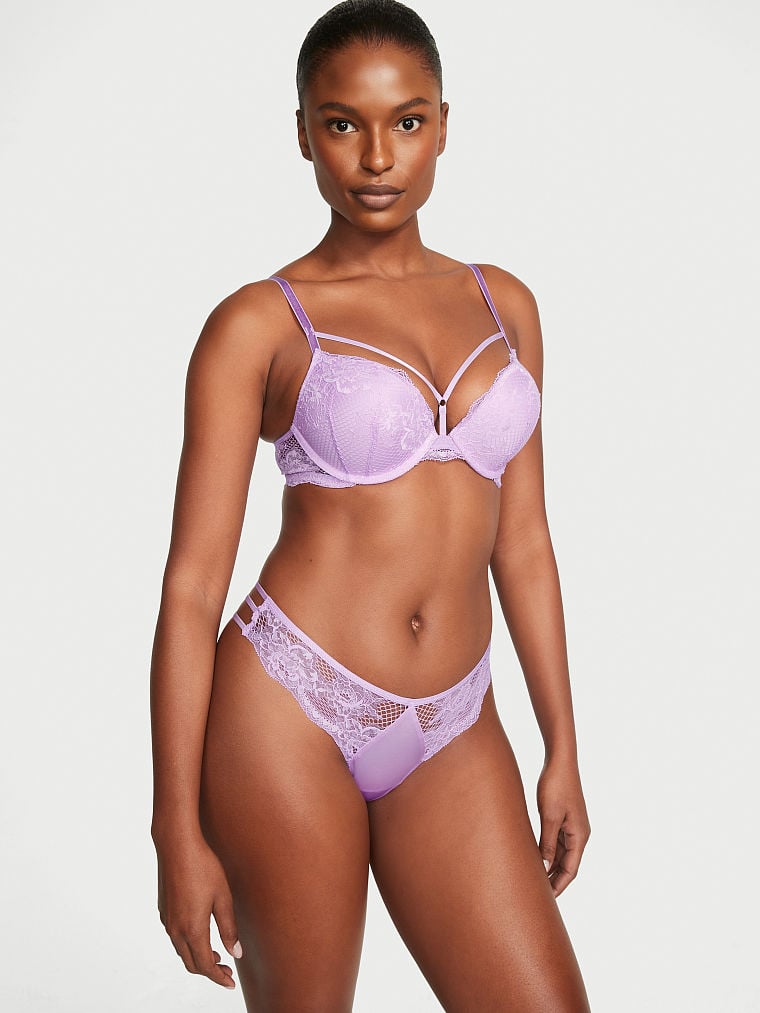 Lace-Trim Thong Panty