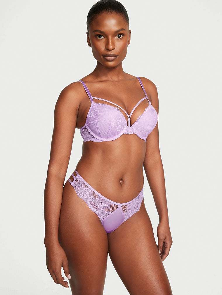 Lace-Trim Thong Panty