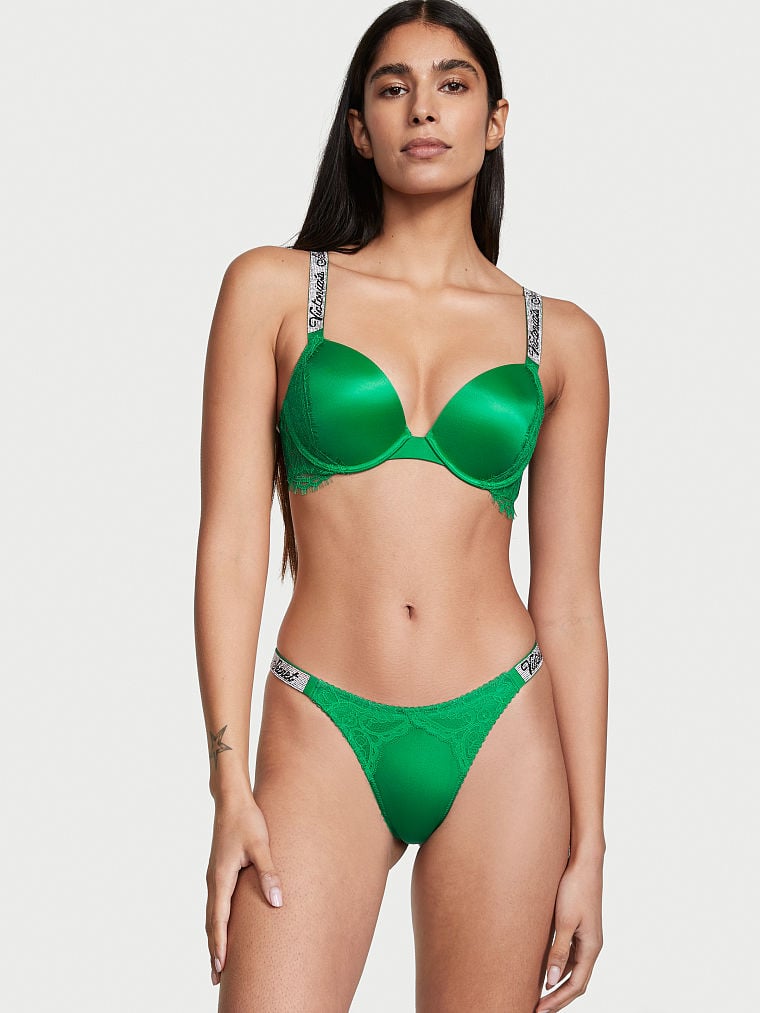 Double Shine Strap Smooth Thong Panty
