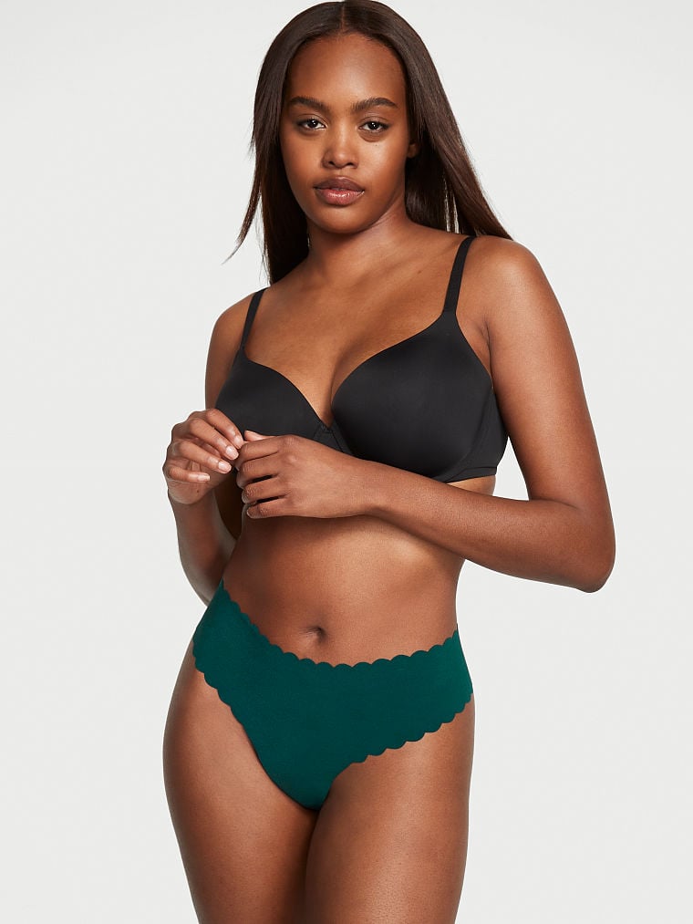 No-Show Ribbed Thong Panty