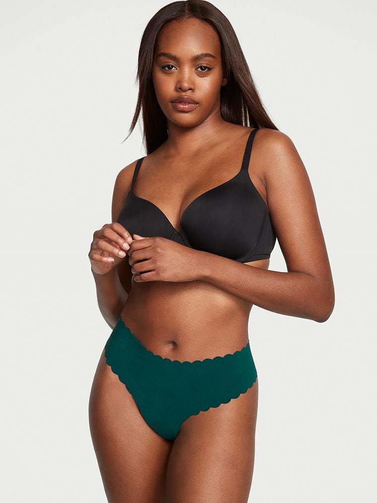 No-Show Ribbed Thong Panty