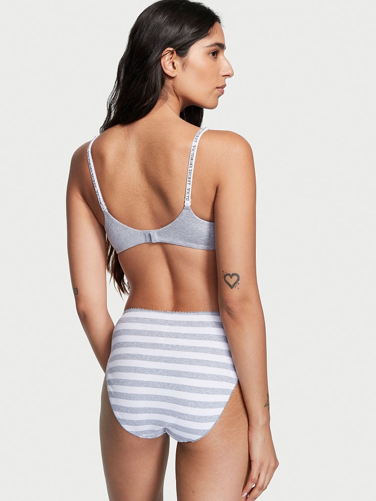 Stretch Cotton High Leg Brief Panty