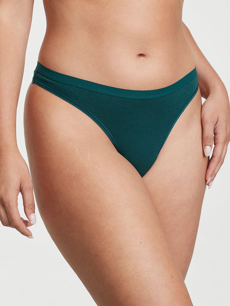 Stretch Cotton Thong Panty