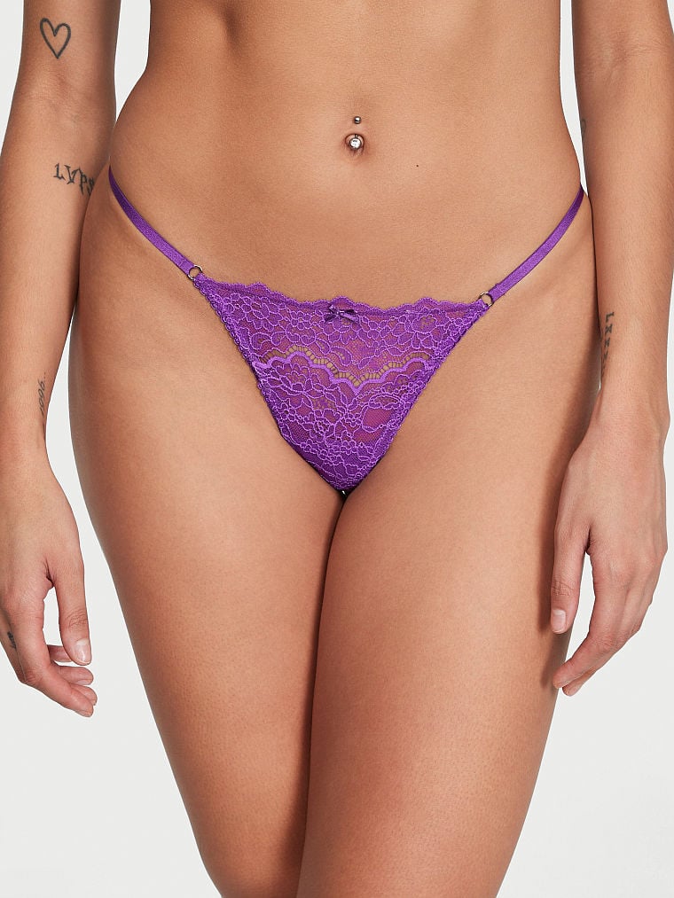 Lace Trim V-String Panty