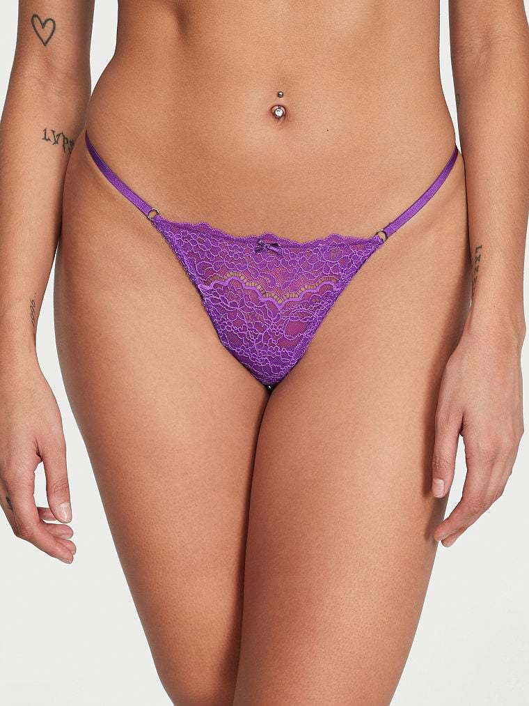 Lace Trim V-String Panty