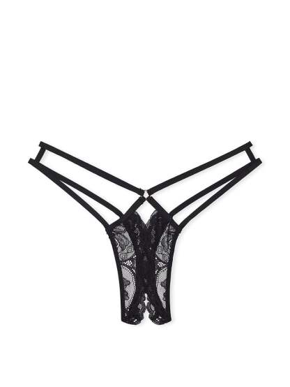 Strappy Lace Crotchless Thong Panty