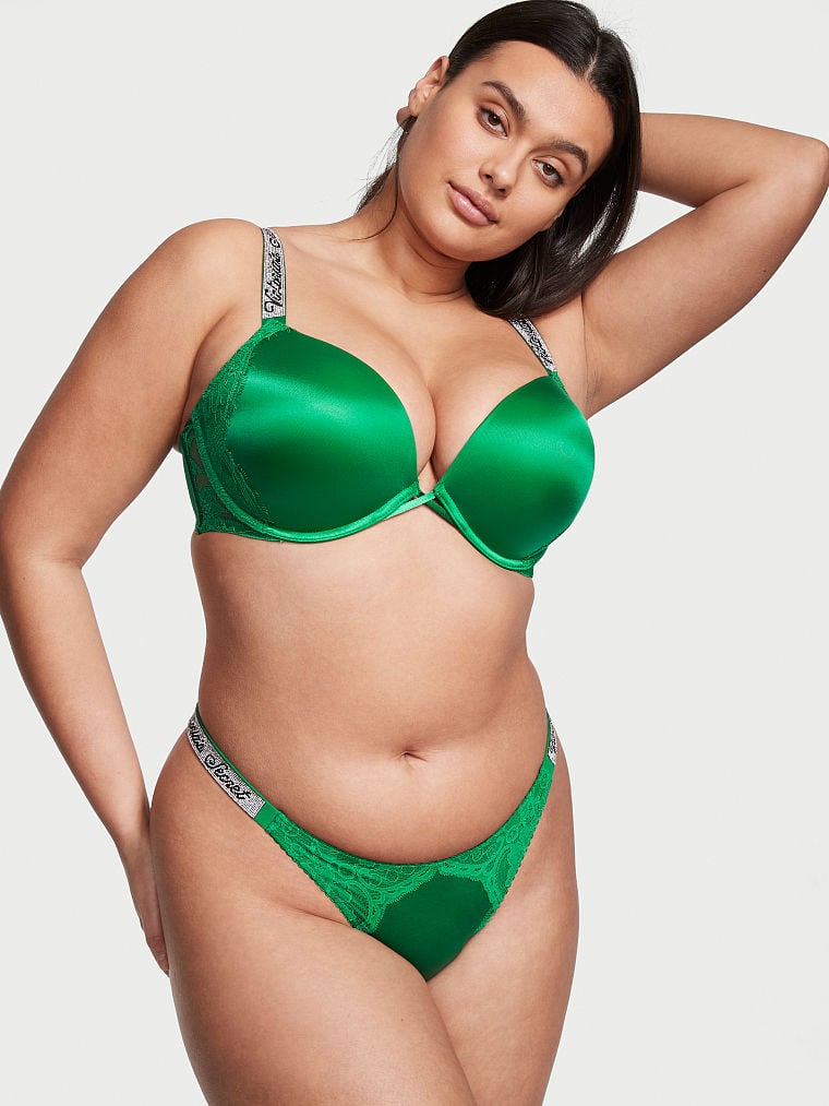 Double Shine Strap Smooth Brazilian Panty