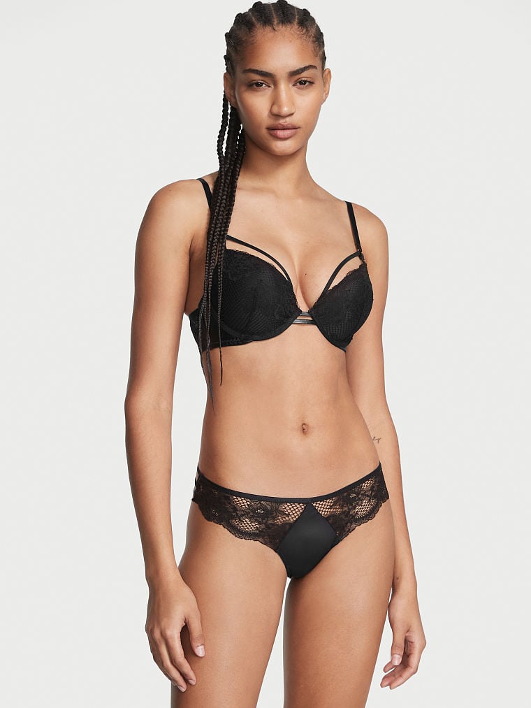 Lace-Trim Thong Panty