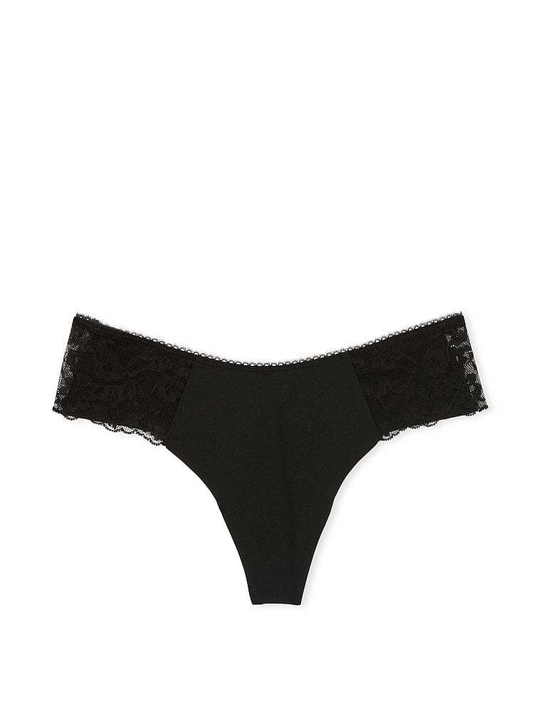 Lace-Front No-Show Thong Panty