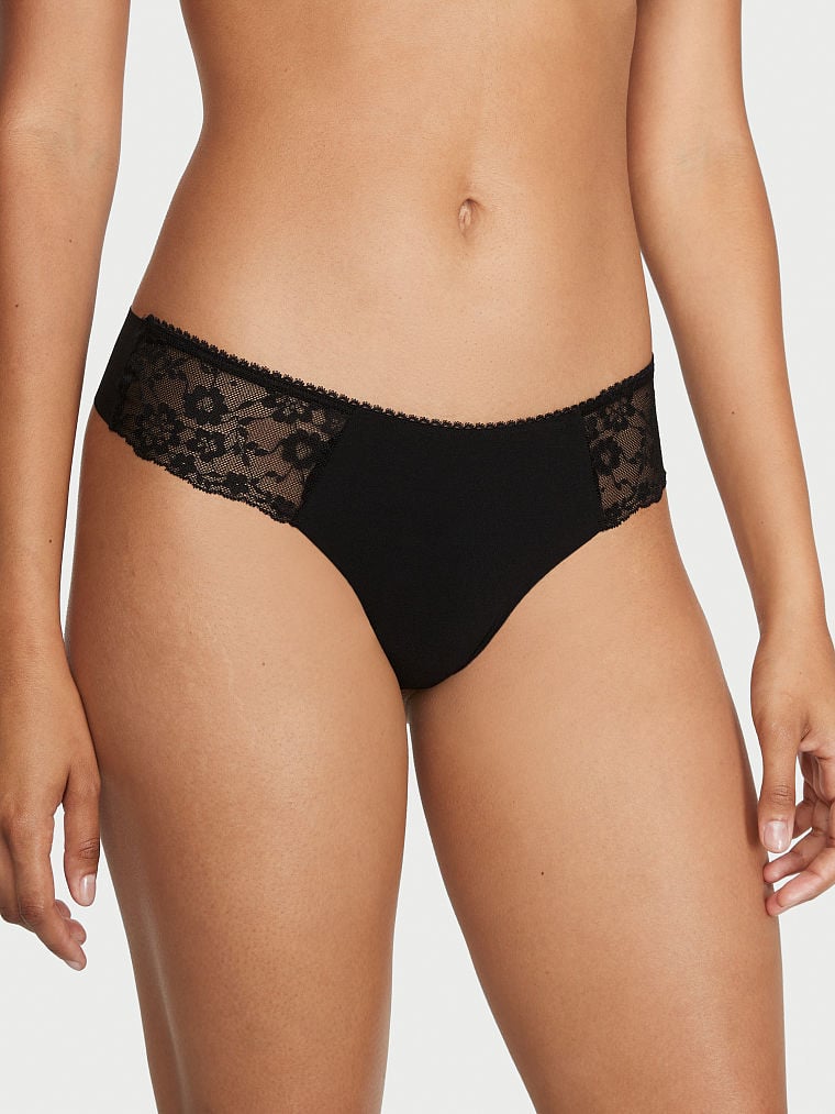 Lace-Front No-Show Thong Panty
