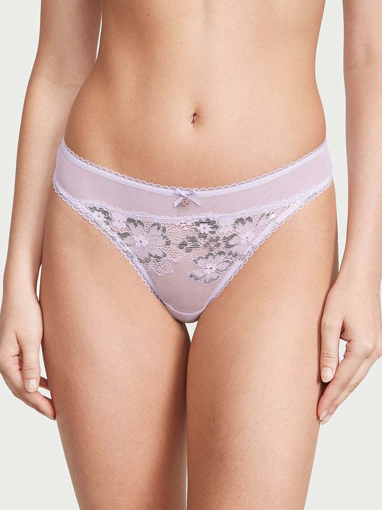 Lace-Front Thong Panty