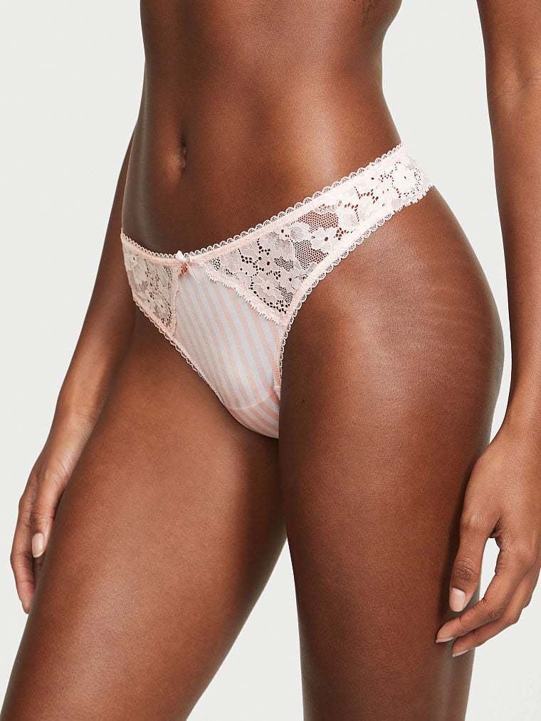 Lace-Front Thong Panty