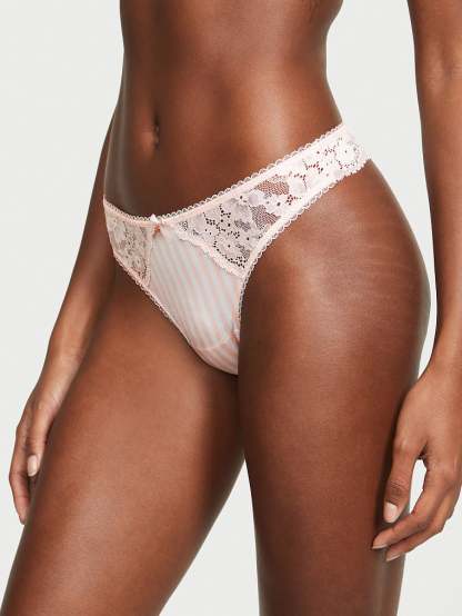 Lace-Front Thong Panty