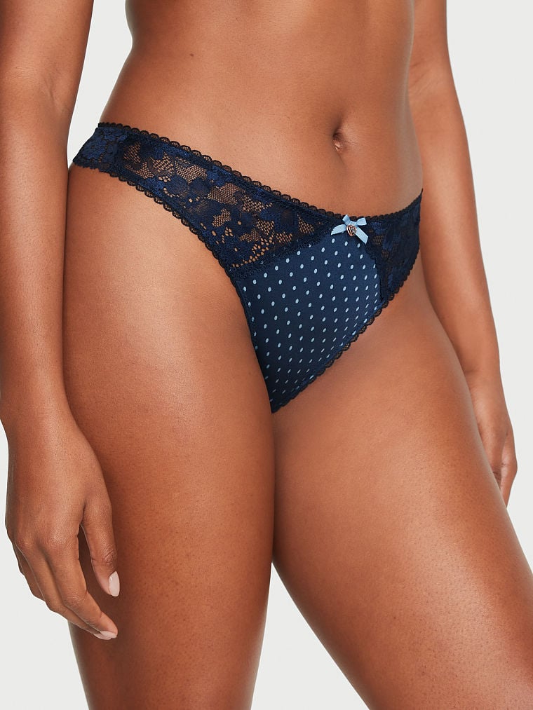 Lace-Front Thong Panty